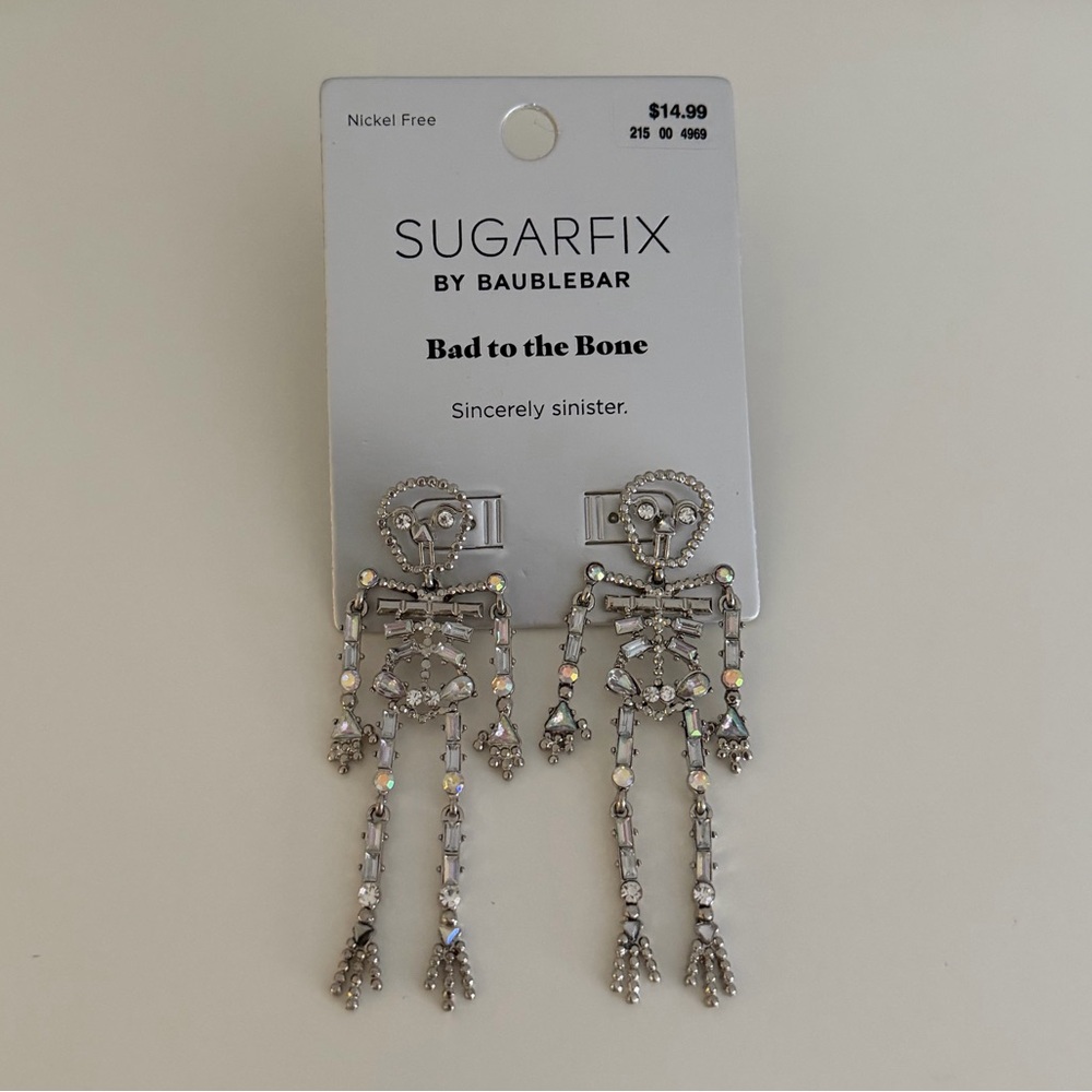 SUGARFIX by BaubleBar Silver Skeleton Earrings